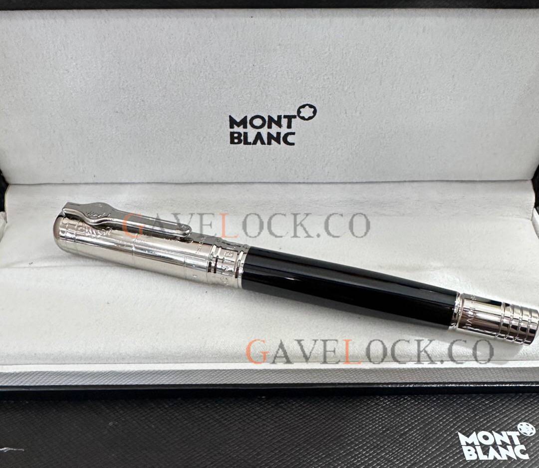 AAA Grade Copy Montblanc Muhammad Ali Black Barrel Silver Cap Rollerball Pen